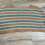 American Eagle Striped Brown and Green Women's Sweater knit crop top Photo 0