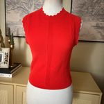 The Kooples Romantic Mixed Knit Crop Top In Orange Size Medium Photo 1