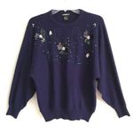 Vintage women’s crewneck sequined beaded sweater M Size M Photo 0