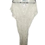 Tashia Lace Maxi Cover Up White Kaftan Deep V Tassel Drawstring Side Slits SizeS Photo 2