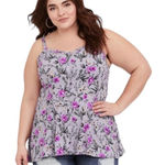Torrid 💙SALE 3/$25  FLORAL CHALLIS TANK GREY PURPLE PINK TANK TOP BLOUSE 3 Photo 0