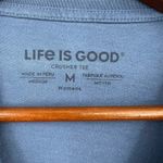 Life is Good Merry Woofmas dog santa hat blue crusher tee women size medium Photo 4