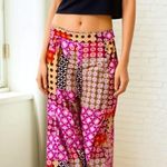 Drew  Pink Yellow Red Aztec Satin Silk Wide Leg Beach Boho Summer Pants Photo 1