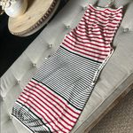 Max Mara  Silk Linen Blend Turtle Neck Striped Blouse Photo 9