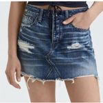 American Eagle Festival Mini Skirt Button Fly Distressed Denim Women's Size 6 Photo 0