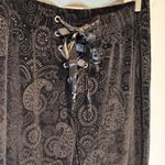 Pretty Attitude Black Velvet Embossed Paisley Print Flare Leg Pant Photo 2