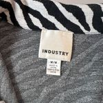 Industry Black White Collared Zebra Print Long Sleeve Knit Top Size Medium Photo 6