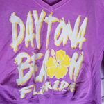 Miami Style  DAYTONA BEACH FLORIDA FLORAL GRAPHIC PRINT LAVENDER SWEATSHIRT M NWT Photo 4