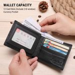 Chain Wallets for Men, RFID Blocking Genuine Leather Bifold Wallet with Sturdy Chain Photo 6