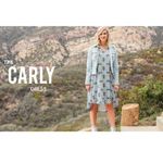 LuLaRoe  Carly Hi-Lo tee shirt dress in pencil stripe and color design on gray Photo 7