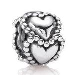Pandora 2 Sterling Silver Hearts Charm Photo 0