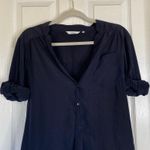 Anthropologie  Zoa New York Navy Blue Shirt Collared Office Professional Size XS Photo 3