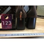 Anne Klein  Rivka Women's 10.5 Brown Suede Block Heel Back Zipper Ankle Bootie Photo 8