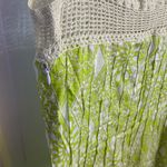 Free People  Floral Coastline Cottagecore Crochet Lime Dress Rare W-688 Sz 2 Photo 6