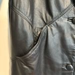 Jacqueline Ferrar Vintage 90s Sz: S Black Leather Button Up Long Trench Coat. Photo 13