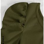 SheIn  Privé One Shoulder Puff Sleeve Ribbed Knit Bodysuit Sz L Photo 1