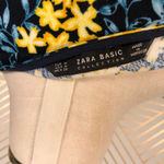 ZARA Ruffle Frill Crop Top Navy Blue Floral Print Photo 7