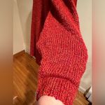 Habitat Habit’s Clothes To Live In Bright Orange Red Chunky Knit Oversized Cardigan Sz S Photo 3