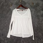 We The Free  White Kai Henley Oversize Flowing  Babadoll Long Sleeve WomensXS/TP Photo 2