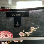 Torrid Black Kimono with Pink and White Floral Pattern Photo 3