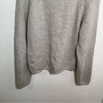 Cowl Neck Sweater Light Heather Gray Cable Knit Size M Photo 5
