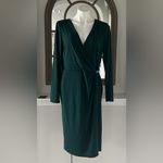 Lauren Ralph Lauren Jersey Surplice Cocktail Dress in Green, Size 14, New w/Tag Green Photo 4