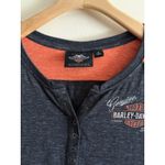 Harley Davidson Shirt‎ Womens Small Classic Colorblock Henley Long Sleeve Bling Photo 2