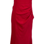AQUA  Women's Formal Dress Size 12 Red Crepe and Satin Long Column Evening Gown Photo 0