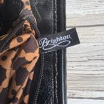 Brighton VTG Purse Janie Shoulder Bag Brown Black Patent Leather Woven Straw Y2k Photo 15