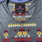 Johnny Was  Medium‎ Gray Aztec Cross Stitch Tunic Top 3/4 Slv Knit Southwestern Photo 9