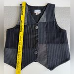 Vintage 90’s Love Lies Black Patchwork Menswear Pinstripe Vest Size Small Photo 6