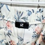 Iz Byer  Blouse Women Size Medium Button Front Off the Shoulder Top White Floral Photo 2