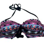 XL halter bikini top XL Aztec print halter bikini top removable straps Black Photo 9