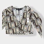 Motel Rocks Portia Crop Top in Retro Spot Brown Size XS Photo 2