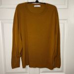 ZARA  Knit Balloon Sleeve Blouse Women's Size Large Neutral Fall Colors Viscose Photo 1