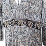 Karen Kane Womens Dress Size L Brown Paisley Midi Boho Whimsigoth Witch Beaded Photo 4