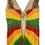 NWT Mandalay Multicolor Silk Beaded Pleated Mermaid Maxi Long Evening Gown Sz 4 Green Photo 8