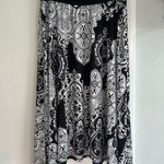 Apt. 9  Y2K Asymmetrical Paisley Midi Skirt. Black and White. Size: XL Photo 0