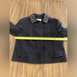 Akris Punto  LIGHTWEIGHT embellished collar metal button black wool blazer Jacket Photo 4