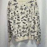 Disney  Mickey Mouse Light Weight Sweatshirt  Cream  Womens Junior Size 11/13 Lg Photo 0