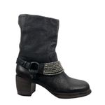 Vera Wang  Natasha Biker Booties with Chain and Buckles Black Size 10M Photo 1