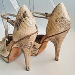 House of Harlow 1969 Laina Platform Pump Heels Natural Snakeskin Shoe Sz 7/eur37 Tan Photo 14