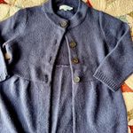 Boden grayish blue wool long duster Y2K babydoll knit cardigan Size 12 Photo 1
