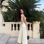 ZARA  Elegant butter yellow satin maxi long  Dress evening party wedding Photo 1