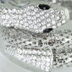 SNAKE Wrap Bracelet with Rhinestones. Silver. Silver Photo 4