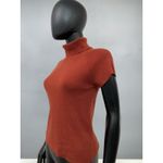 Luca Luca 100% Cashmere Turtleneck Short Sleeve Knit Top Rust L Orange Size L Photo 2