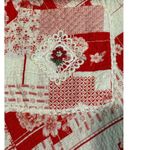 American Vintage Vintage Ruffled Prairie Apron style red white floral patchwork dress size XS Photo 13