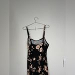 French Grey Floral Midi Dress Women’s Large Black Pink Sleeveless Casual Stretch Photo 6