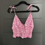 Sim & Sam  Floral Printed Ruched Tie Straps Cottage Core Women’s Tank Top S EUC Photo 1