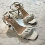 Unisa  7.5 White Braided Strap Heels Photo 1